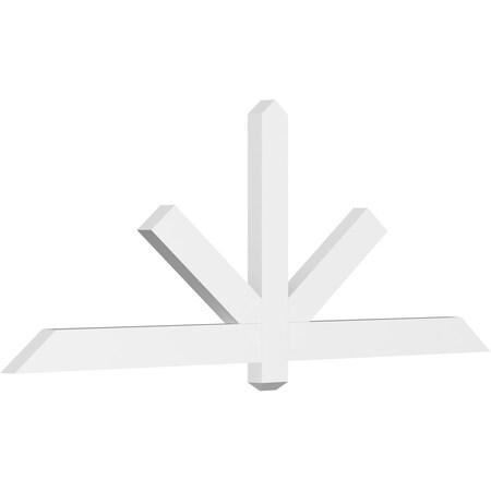 Ekena Millwork Kennewick Architectural Grade PVC Gable Bracket, 72"W x 27"H x 2"D x 4"F, 9/12 Pitch GBP072X27X0204KEN00